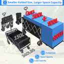 57" L Large Collapsible Foldable Wagon with Tailgate & Brake, 500LBS Heavy Duty Beach Wagons with All-Terrain Big Wheels, 300L Folding Utility Cart for Sand Garden Shopping Groceries Sports (Black)