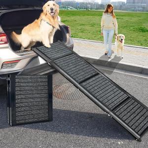 YEP HHO 71 L * 17.4 W Dog Ramp for Large Dogs, Portable Car Stairs for Small and Medium Dogs, Iron & Aluminum Frame with Soft Felt Surface