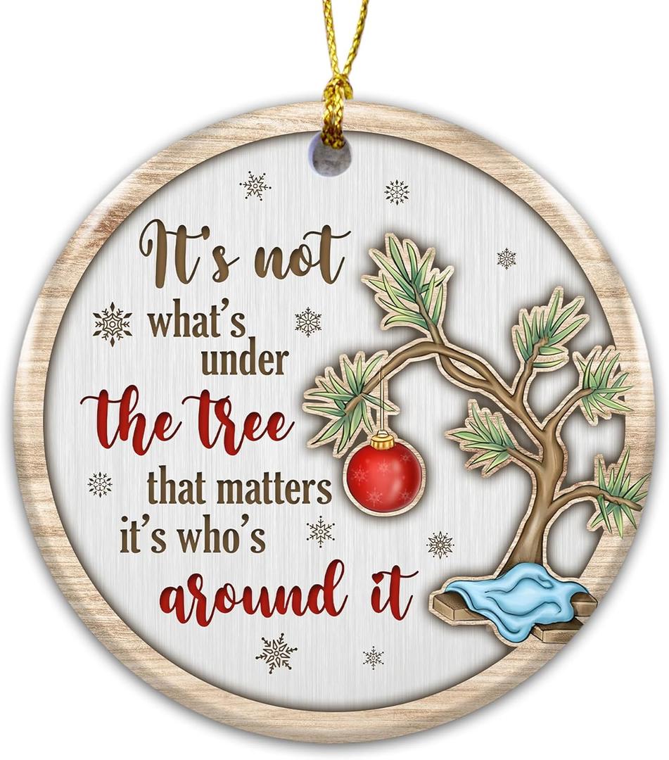 6 x Ornament 2025, White Elephant Gift, Its Not Whats Under The Tree That Matters Ornament  Heartfelt Holiday Keepsake Present for Family and Friends
