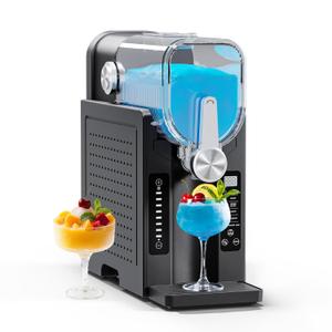 Slushie Machine, EZBASICS Slushy Machine for Home No Ice Needed, Professional Frozen Drink Maker with LED Display, 6 Pre-Set Programs for Frozen Margaritas, Frapps and Ice Cream, 1Pack + 6Modes (Black)