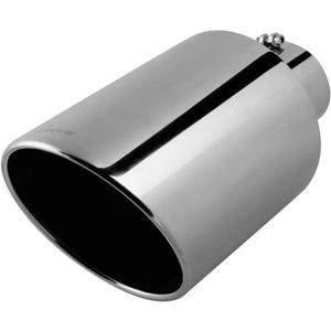 Upower 4" to 10" Exhaust Tip Mirror Polished 4 Inch Inlet 10 Inch Outlet Exhaust Tailpipe 18" Length Bolt-On 45 Degree Angle Cut Tail Pipe