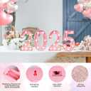 Pink Light Up Marquee Numbers, Glitter LED Number Lights Sign Battery Operated for Girls 2nd Pink Birthday Party Table Decorations, 2026 Graduation Decor, 8 Inch Number 2 with Cool White Lights