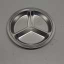 304 Stainless Steel Sectioned Dinner Plates Set of 2 Divided Plates 11 inches with 3 Compartments Mess Trays Food Plate for Adults, Campers, and for Portion Control Metal plate