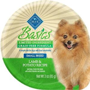 Blue Buffalo Basics Limited Ingredient Diet, Grain Free Natural Adult Small Breed Wet Dog Food Cups, Lamb 3-oz (Pack of 12), Best By: 2027 APR 24
