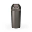 Umbra Venti Trash Can, Swing Top Lid Kitchen Garbage Can, 16 Gallon, Pewter