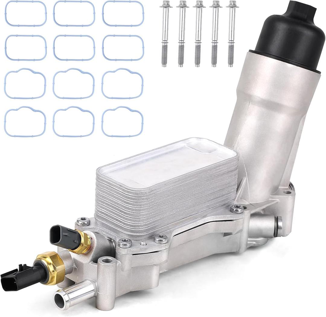 926-959 Upgraded Aluminum Engine Oil Filter Housing Oil Cooler Kit Fit for 3.6L 2011-2023 Dodge Charger Challenger Journey, Jeep Grand Cherokee Wrangler, Ram ProMaster Chrysler 200 300 Replace 926-876