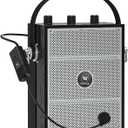 Bluetooth 5.3 Voice Amplifier with Wireless Microphone Headset,Personal Wireless amplifier Mic for Teachers,40W Loudly Portable Megaphone Pa System for Classrooms,Speeches,Outdoors Indoors-S98