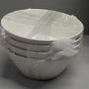MALACASA Large Salad & Soup Bowls - Set of 4, 60 OZ Porcelain White Bowls for Ramen, Pasta, Pho - Microwave & Dishwasher Safe