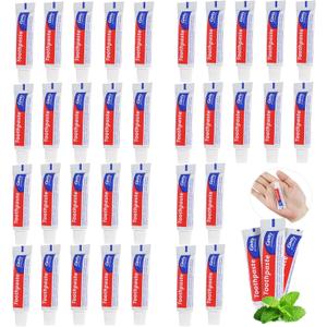 100 Tubes Bulk Travel Size Toothpaste,0.176 oz Extra Small Toothpastes Travel Size Bulk Mint Mini Disposable Toothpaste for Hotel,Guests,Homeless,Charity(Too Small, Only Good for Single Use)