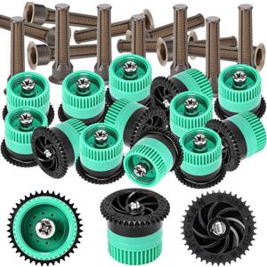 Honoson 16 Pcs Variable Arc Nozzle Radius High Efficiency Replacement Pop up Sprinkler Heads Compatible with Rainbird, Hunter, Orbit Pop-up Sprinklers (4 Van, Black Green)