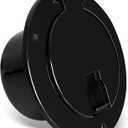 RV 5 Inch Round Electric Cable Hatch for 30 and 50 Amp Cords, RV Power Cord Cable Hatch Cover Compatible with Coleman Jayco Pop-Up Camper Travel Tent Trailer Motorhome (Black)