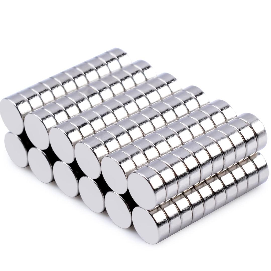 120 Pcs Neodymium Magnet, 4 mm x 1.5 mm Small Mini Magnets Strong Rare Earth Magnets Round Refrigerator Magnet for Crafts Dry Erase Board, Office, Fridge, Building Scientific Models