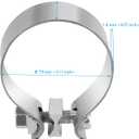 6 Pack 3 Inch Exhaust Clamp, Stainless Steel Butt Joint Exhaust Seal Band Clamp, Exhaust Pipe Muffler Clamp for Exhaust, Repair, Silver
