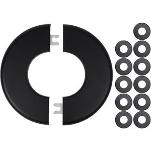 12 Pcs Wall Split Flange, ABS Round Self-Adhesive Escutcheon Plate Buckles Design for 2"/51mm Diameter Pipe