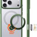 TORRAS Ostand Q3 Spin for iPhone 17 Pro Case with 360 Magnetic Stand, Fit for MagSafe, Builtin Kickstand, 4X MilitaryGrade Shockproof Phone Case for iPhone 17 Pro, Camera Control, Alpine Green