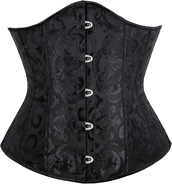Alivila.Y Fashion Corset Womens Brocade Underbust Boned Corsets Bustier Waist Trainer ,Size S
