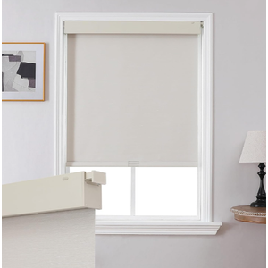 Joydeco No Drill Blackout Shades, Free-Stop Cordless Roller Shades, UV Protection, Thermal Insulated Blinds for Indoor Windows, Easy Install Window Blinds for Home and Office (Beige, 22" W X 75" H)