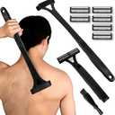 Body Hair Trimmer for Men, Back Shaver 3.0 with Long Handle, Razors for Shaving, Mens Grooming Kit, One Blade from Any Angle Shavers & Hair Removal Products (Black)