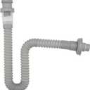 1-1/4 Inch Expandable Flexible Kitchen Sink Bathroom Vanity Odor Proof Universal Sink Drain P Trap Pipe (Gray)