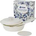 FDN 10-in-1 Titanium Saute Pan With Lid, 8 Inch Frying Pan With Silicone Spatula, Non Toxic PFAS-Free Cooking Pan, Induction Oven & Dishwasher Safe, Cream White For Daily Cooking