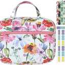 Bible Cover Bag Case for Women, Floral Synthetic Leather Pattern with Bible Tabs Bookmarks and Handle Fits for Standard Size Study Bible, Gift for Mom Lady Daughter, 10.2×2.7×7.5” (Flower)