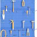 TORACK 3 PCS Metal Pegboard Panels(12x24 inch) for Wall Garage Utility Tools Storage Pegboard for Workbench, Modular Peg Board Tool Organizer Board Kit(Pack of 3, Blue)
