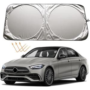 XHRING Windshield Sun Shade for Mercedes Benz C C300 A B E E350 GLA GLB 250 CLA CLK Class Accessories, Car Front Window Sunshade Sun Visor Shield for Mercedes Benz Maybach GLS600 GLA250