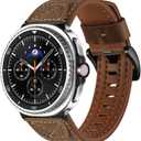 Leather Band Compatible Garmin Venu 2 45mm, Venu 3 Watch Bands, Top Genuine Leather Watch Straps Wristband for Garmin Vivoactive 4/Forerunner 570(47mm)/255/265 Men and Women (Dark Brown)