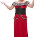 Smiffys Bearded Lady Costume, Red with Dress, Corset, Headband & Beard, Circus Fancy Dress, Jester Dress Up Costumes, Medium