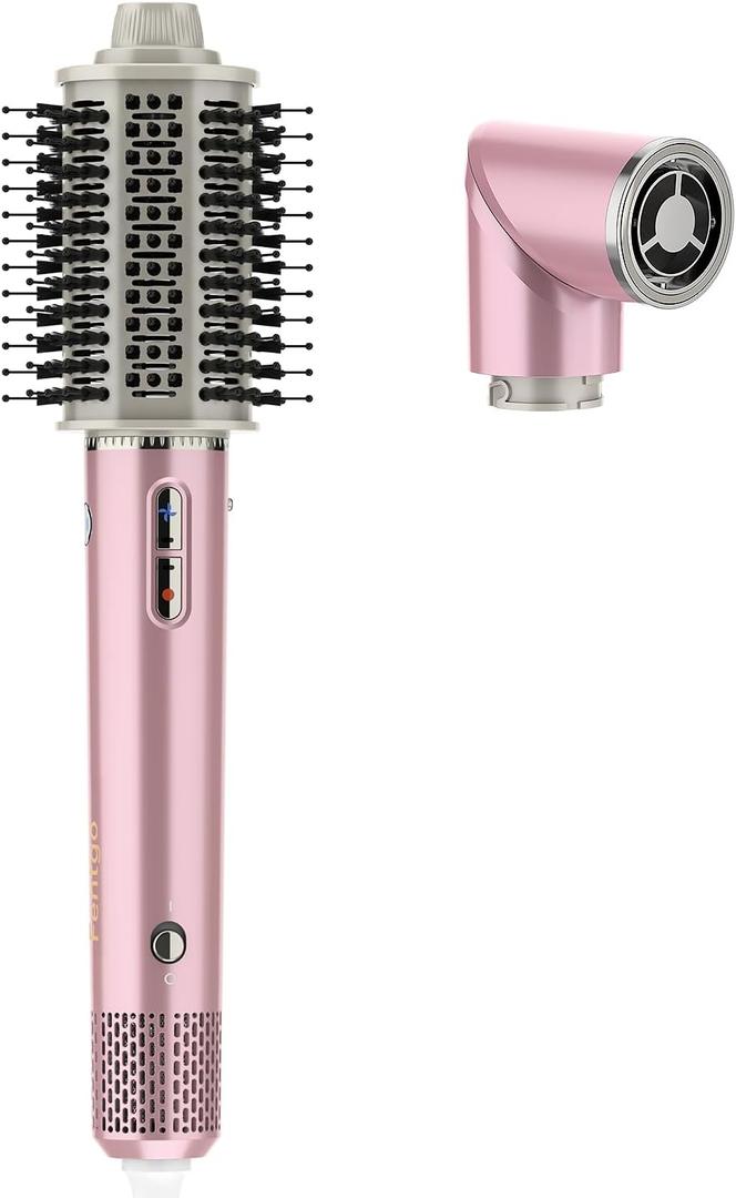 Fentgo 2 in 1 Hair Dryer Brush, 110,000 RPM High-Speed Blow Dryer Brush for Fast Drying, Curling, Volumizing & Straightening, Hot Air Brush with Negative Ion for Frizz-Free Styling (Purple)