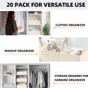 FAMILY PACKDrawer Organizer Clothes, 20 Pack Dresser Organizer Bins for Baby Clothes - Underwear Bra Sock Organizer - Fabric Closet Organization and Storage Dividers for Nursery Bedroom Dorm