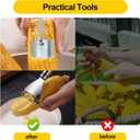 2 Pcs Stainless Steel Corn Peeler and Stripper Tool Set, Corn Stripper Cob Stripper Tool, Corn Stripper for Corn on the Cob Remover Tool Corn Thresher with Ergonomic Handle Kitchen Gadget