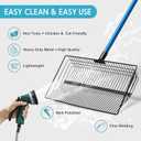 Chicken Poop Scooper & Rake: Stainless Steel Heavy Duty Litter Scooper Sand Sifter Shovel with Adjustable Handle for Chicken Coop & Pet Waste Cleaning (22"-41") | Chicken Essentials