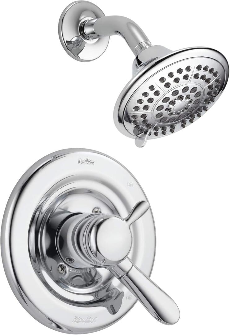 Delta Faucet Lahara 17 Series Dual-Function Shower Trim Kit with 5-Spray Touch-Clean Shower Head, Chrome T17238 (Valve Not Included)