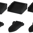 6pcs Door Stopper, 2 Styles Small TPR Rubber Doorstops Wedge Bidirectional Anti-Slip Spacecraft Indoor Bottom Stop Weight Prop Hold Keep Open Works on All Floor Types Home & Office Use (Black)