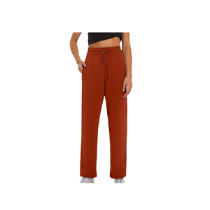Sweatpants for Women Casual High Waisted Elastic Drawstring Pants Athletic Straight Leg Solid Color Comfort Trousers Size S