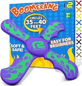 Fun Boomerang - Kids Outdoor Flying Disc Game - Soft & Easy to Use - Birthday Gifts for Boys & Girls All Ages - Best Boy Gifts for 6 7 8 9 10 Year Old Boys + 2025 Top Toys for Age 8-12 Boy Gift Ideas 