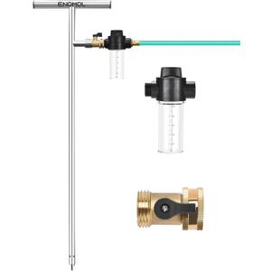 Stainless Steel Deep Root Tree Watering Tool,Root Feeder with Fertilizer Bottle Watering Wand Irrigation System Watering Stake,for Trees Bushes Shrubs Fruit Trees with Brass Valve T-Handle