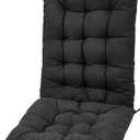 POMIU Rocking Chair Cushions - Indoor & Office Desk Chair, Black,  Size: Back Cushion (24 x 17 x 2.5 inches), Seat Cushion (17 x 17 x 2.5 inches)