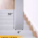 8x30 Light Grey Carpet Stair Treads Pack of 15 with Stickers for Easy Peeling - Self-Adhesive Peel and Stick Carpet for Stairs - Works with Most Subfloor Types - Light Gray Stair Treads