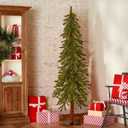 National Tree Company 5 ft Unlit Hickory Cedar Artificial Christmas Tree, 371 Tips, Metal Plate Base, Green