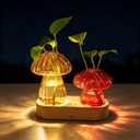 Propagation Vase with Light，Plant Propagation with Stepless Dimming Function for Home Office Night Decor,Led Hydroponic Plant Jars Valentines Day Gifts for Mom Women Plant Lovers