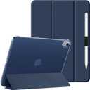 Clear Case for iPad (A16) 11th Generation 11 Inch (2025),iPad 10th Generation 10.9 Inch (2022).Stand Cover with Hard Translucent Back, Support Touch lD, Auto Wake/Sleep,Stylus Holder-Navy