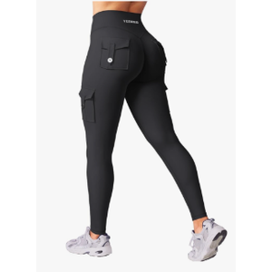 YEOREO CoreFlex Workout Cargo Leggings with Pockets for Women Hidden Scrunch Butt Lifting Leggings Gym Yoga Pants, 3XL