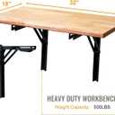 Wallmaster Wall Mounted Folding Workbench Heavy Duty Fold Down Table Utility Bench Solutions Laundry Shelf Wall Desk with Metal Shelf Bracket (32 x 18)