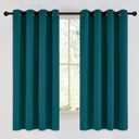 NICETOWN Faux Silk Teal Curtains & Drapes for Bedroom, Grommet Top Thermal Insulated Room Darkening Energy Saving Privacy Drapes for Nursery, 2 Panels, W52 x L63