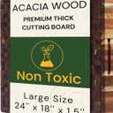 Premium Acacia Wood Cutting Board 20" x 15" x 1.5" | Extra Thick End Grain Butcher Block, Deep Juice Groove & Handles | Non-Toxic, Knife-Friendly Hardwood for Meat Carving & Serving by New M Way, 24"L x 18.1"W