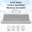 Ceramic Butter Dish With Lid for Countertop, Covered Butter Holder With Lid, White Butter Container, Butter Tray With Handle