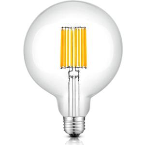 CRLight 12W Dimmable LED Large Globe Bulb 100W Equivalent 1000LM, 3000K Soft White, G40 Replacement E26 Base Antique Edison G125 5 Inch Large Clear LED Filament Light Bulbs, Smooth Dimming Version