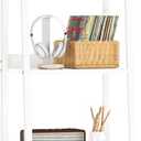 Yoobure Ladder Shelf, 5 Tier Tall Ladder Bookshelf Corner Shelf, Industrial Book Shelf Ladder Bookcase Narrow, Standing Storage Shelves Display Shelf for Bedroom Living Room Office Kitchen Bathroom